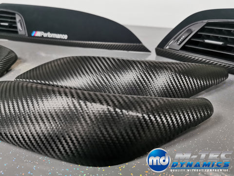 WRAPPING SERVICE - BMW F2X INTERIOR TRIM SET - PERFORMANCE STYLE / DEEP TEXTURED GLOSSY CARBON (MTD-TEX) - F20 F21 F22 F23