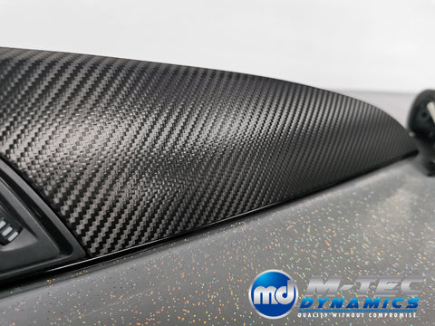 WRAPPING SERVICE - BMW F2X INTERIOR TRIM SET - DEEP TEXTURED GLOSSY CARBON / GLOSS BLACK ACCENT (MTD-TEX) - F20 F21 F22 F23