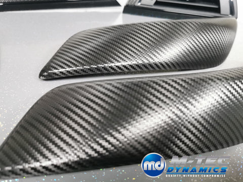 WRAPPING SERVICE - BMW F2X INTERIOR TRIM SET - DEEP TEXTURED GLOSSY CARBON / GLOSS BLACK ACCENT (MTD-TEX) - F20 F21 F22 F23