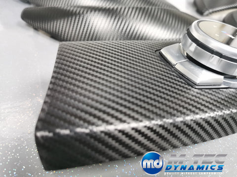 WRAPPING SERVICE - BMW F2X INTERIOR TRIM SET - DEEP TEXTURED GLOSSY CARBON / GLOSS BLACK ACCENT (MTD-TEX) - F20 F21 F22 F23