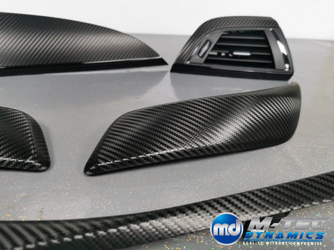 BMW F21 F22 INTERIOR TRIM SET - DEEP TEXTURED GLOSSY CARBON / GLOSS BLACK ACCENT (MTD-TEX)