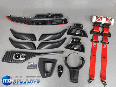 BMW F20 F21 F22 LCI-2 CUSTOM INTERIOR TRIM SET & SEAT BELT PACKAGE (RED)