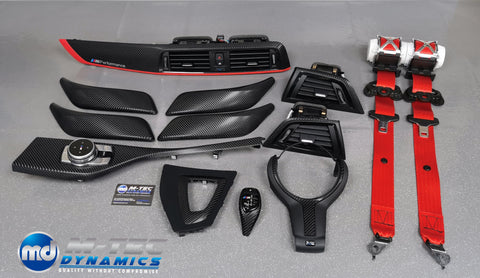 BMW F20 F21 F22 LCI-2 CUSTOM INTERIOR TRIM SET & SEAT BELT PACKAGE (RED)