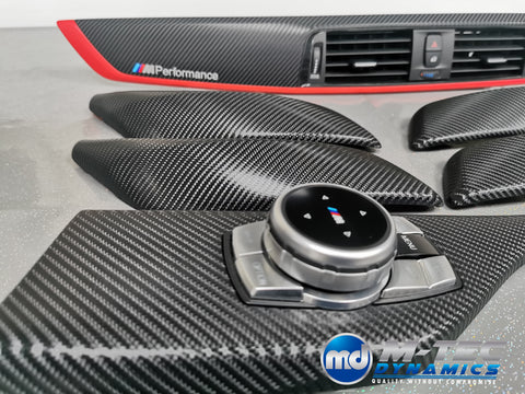 BMW F20 LCI-2 CUSTOM INTERIOR TRIM SET - 4D CARBON / RED ACCENT