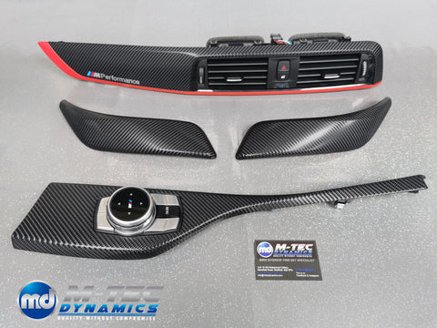BMW F21 F22 LCI-2 CUSTOM INTERIOR TRIM SET - 4D CARBON / RED ACCENT
