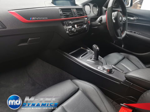 BMW F20 LCI-2 CUSTOM INTERIOR TRIM SET - 4D CARBON / RED ACCENT