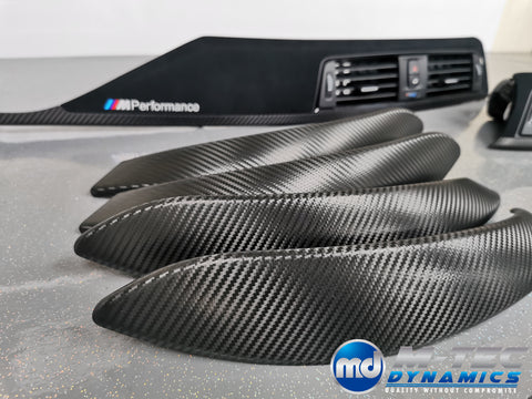 BMW F30 F31 F36 F80 M3 - PERFORMANCE STYLE / DEEP TEXTURED GLOSSY CARBON INTERIOR TRIM SET (MTD-TEX)