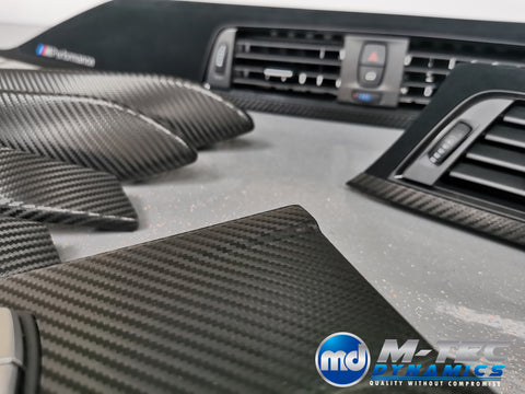 BMW F30 F31 F36 F80 M3 - PERFORMANCE STYLE / DEEP TEXTURED GLOSSY CARBON INTERIOR TRIM SET (MTD-TEX)