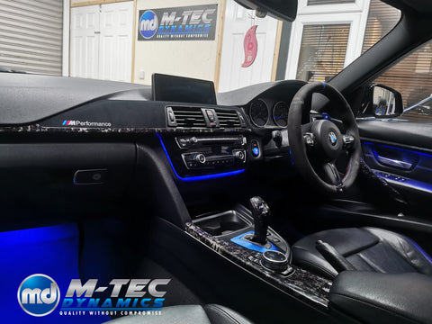 WRAPPING SERVICE - BMW F3X INTERIOR TRIM SET 3M FORGED CARBON / ALCANTARA (CUSTOM) F30 F31 F32 F33 F36