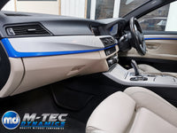 WRAPPING SERVICE - BMW F10 F11 INTERIOR TRIM SET - SILVER 4D CARBON / BLUE ACCENT