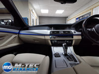 WRAPPING SERVICE - BMW F10 F11 INTERIOR TRIM SET - SILVER 4D CARBON / BLUE ACCENT