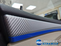 WRAPPING SERVICE - BMW F10 F11 INTERIOR TRIM SET - SILVER 4D CARBON / BLUE ACCENT