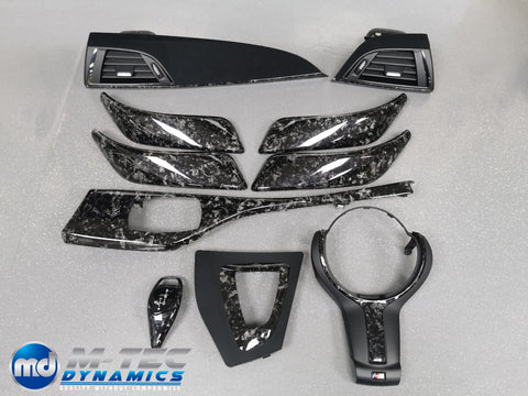 BMW F20 INTERIOR TRIM SET - GLOSS FORGED CARBON / ALCANTARA STYLE (MTD-FC) - COMPLETE SET