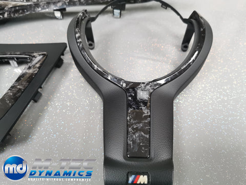 BMW F20 INTERIOR TRIM SET - GLOSS FORGED CARBON / ALCANTARA STYLE (MTD-FC) - COMPLETE SET