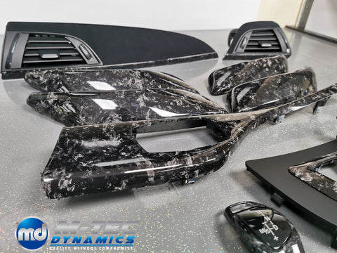 BMW F20 F21 F22 F23 CUSTOM INTERIOR TRIM SET - WRAPPING SERVICE - GLOSS FORGED CARBON / ALCANTARA (MTD-FC)