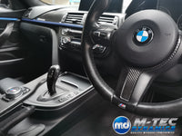 WRAPPING SERVICE - BMW F3X INTERIOR TRIM SET - TEXTURED CARBON / BLUE ACCENT - (F30 F31 F32 F33 F36)