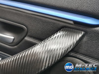 WRAPPING SERVICE - BMW F3X INTERIOR TRIM SET - TEXTURED CARBON / BLUE ACCENT - (F30 F31 F32 F33 F36)