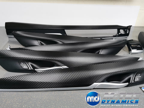 BMW X6 F16 INTERIOR TRIM SET - DEEP TEXTURED GLOSSY BLACK CARBON (MTD-TEX)