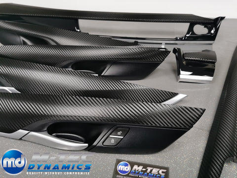 BMW X6 F16 INTERIOR TRIM SET - DEEP TEXTURED GLOSSY BLACK CARBON (MTD-TEX)