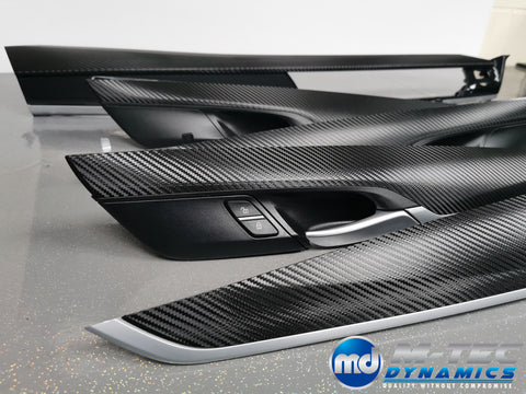 BMW X6 F16 INTERIOR TRIM SET - DEEP TEXTURED GLOSSY BLACK CARBON (MTD-TEX)