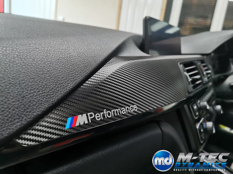 WRAPPING SERVICE - BMW F3X INTERIOR TRIM SET - DEEP TEXTURED GLOSSY CARBON / GLOSS BLACK ACCENT (MTD-TEX) - F30 F31 F32 F33 F36
