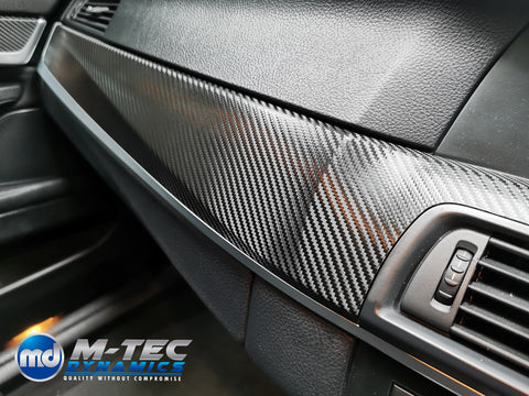 WRAPPING SERVICE - BMW F10 F11 INTERIOR TRIM SET - DEEP TEXTURED GLOSSY BLACK CARBON (MTD-TEX)