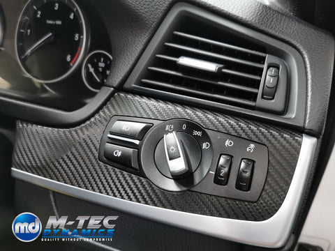 WRAPPING SERVICE - BMW F10 F11 INTERIOR TRIM SET - DEEP TEXTURED GLOSSY BLACK CARBON (MTD-TEX)