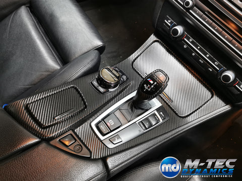 WRAPPING SERVICE - BMW F10 F11 INTERIOR TRIM SET - DEEP TEXTURED GLOSSY BLACK CARBON (MTD-TEX)