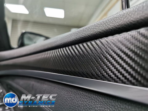 BMW F10 F11 M5 INTERIOR TRIM SET - DEEP TEXTURED GLOSSY BLACK CARBON (MTD-TEX)