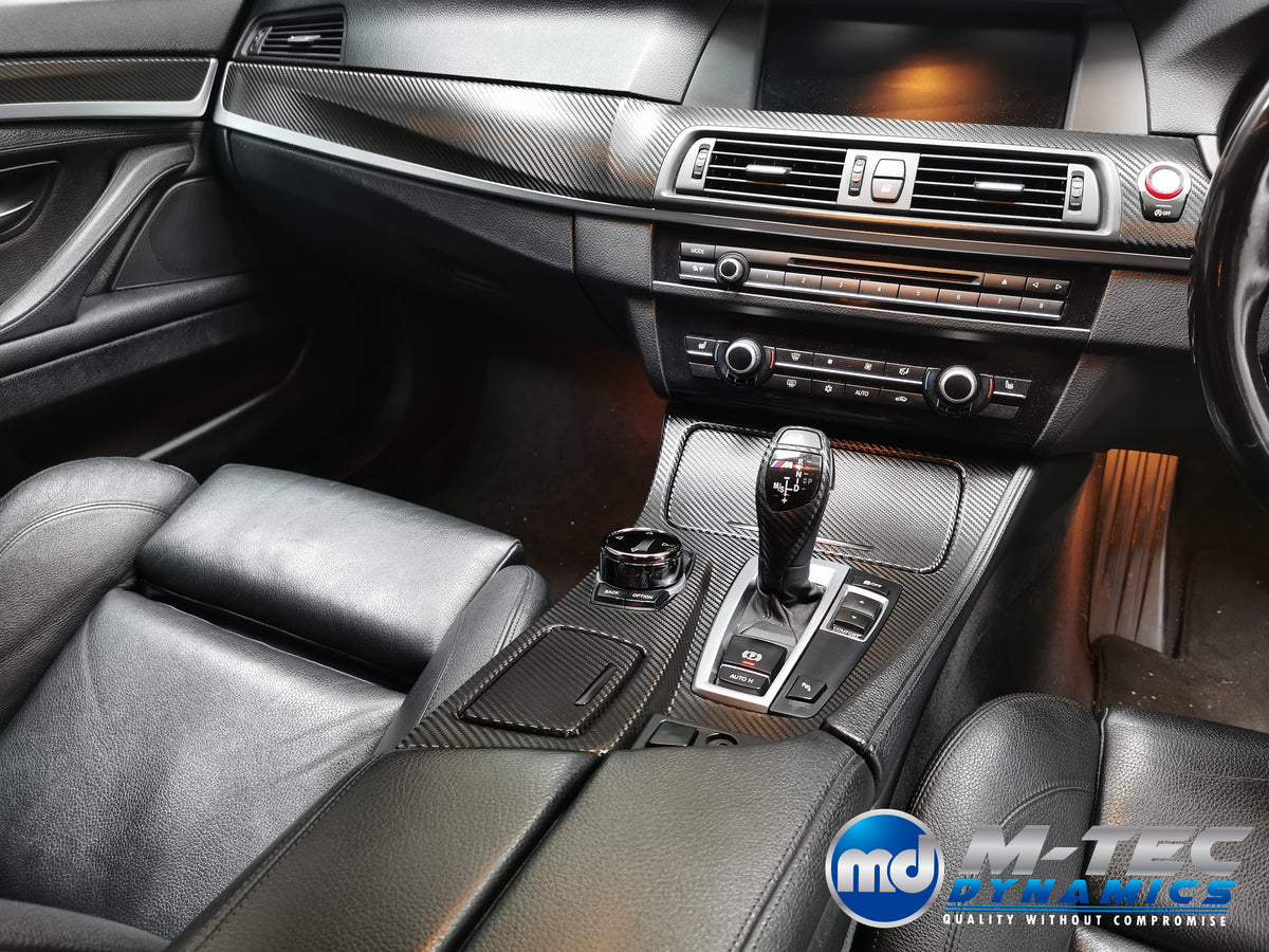 WRAPPING SERVICE - BMW F10 F11 INTERIOR TRIM SET - TEXTURED GLOSSY BLACK CARBON (MTD-TEX)