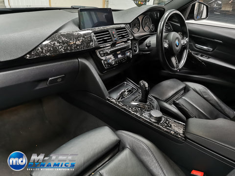 WRAPPING SERVICE - BMW F3X INTERIOR TRIM SET 3M FORGED CARBON / GLOSS BLACK ACCENT (CUSTOM) F30 F31 F32 F33 F36