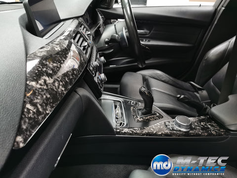 WRAPPING SERVICE - BMW F3X INTERIOR TRIM SET 3M FORGED CARBON / GLOSS BLACK ACCENT (CUSTOM) F30 F31 F32 F33 F36