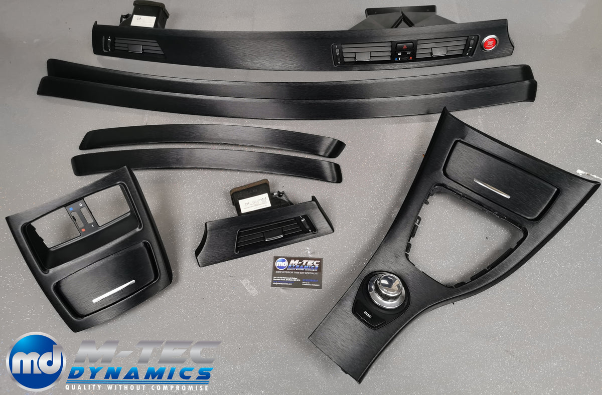 BMW E92 INTERIOR TRIM SET - BLACK BRUSHED ALUMINIUM - CCC I-DRIVE