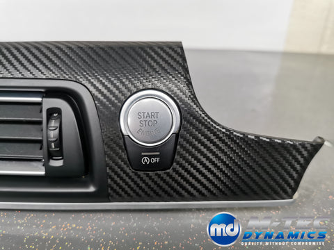 WRAPPING SERVICE - BMW F10 F11 INTERIOR TRIM SET - DEEP TEXTURED GLOSSY BLACK CARBON (MTD-TEX)