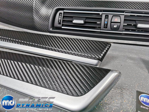 WRAPPING SERVICE - BMW F10 F11 INTERIOR TRIM SET - DEEP TEXTURED GLOSSY BLACK CARBON (MTD-TEX)