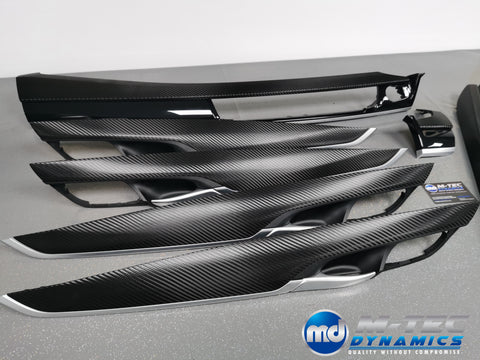 BMW X5 F15 INTERIOR TRIM SET - DEEP TEXTURED GLOSSY BLACK CARBON (MTD-TEX)