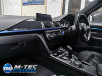 WRAPPING SERVICE - BMW F3X INTERIOR TRIM SET - 3D CARBON / ALCANTARA / BLUE ACCENT - (F30 F31 F32 F33 F36)