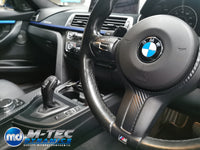WRAPPING SERVICE - BMW F3X INTERIOR TRIM SET - 3D CARBON / ALCANTARA / BLUE ACCENT - (F30 F31 F32 F33 F36)