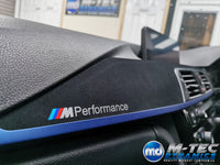 WRAPPING SERVICE - BMW F3X INTERIOR TRIM SET - 3D CARBON / ALCANTARA / BLUE ACCENT - (F30 F31 F32 F33 F36)