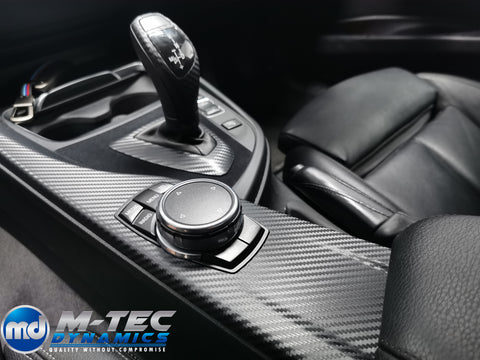 WRAPPING SERVICE - BMW F3X F8X CUSTOM INTERIOR TRIM SET - ALCANTARA / BLUE / 3D CARBON