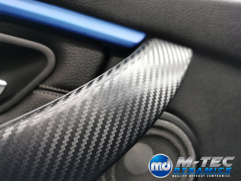 WRAPPING SERVICE - BMW F3X F8X CUSTOM INTERIOR TRIM SET - ALCANTARA / BLUE / 3D CARBON