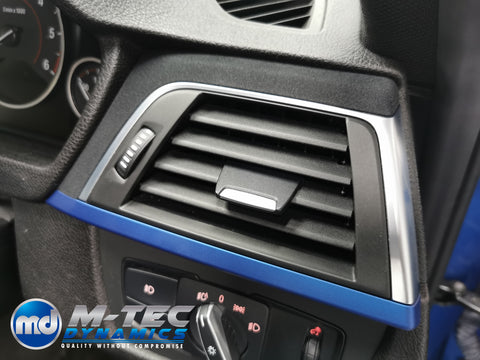 WRAPPING SERVICE - BMW F3X F8X CUSTOM INTERIOR TRIM SET - ALCANTARA / BLUE / 3D CARBON