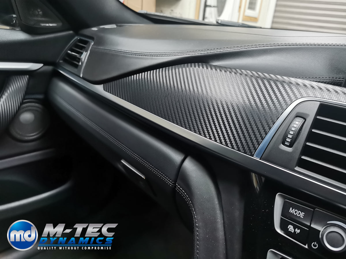 WRAPPING SERVICE - BMW F3X INTERIOR TRIM SET - 3D CARBON / SILVER ACCENT (F30 F31 F32 F33 F36)