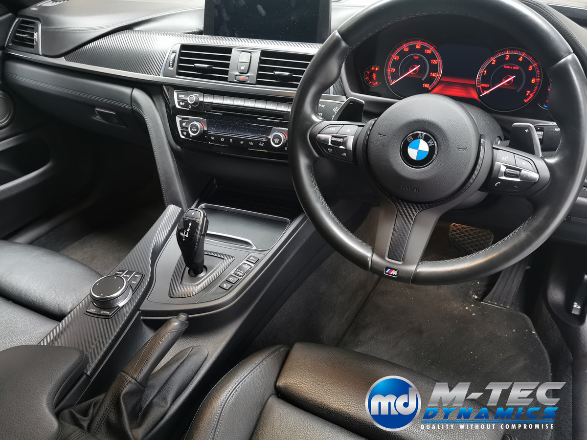 WRAPPING SERVICE - BMW F3X INTERIOR TRIM SET - 3D CARBON / SILVER ACCENT (F30 F31 F32 F33 F36)