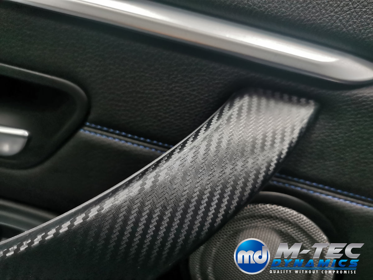 WRAPPING SERVICE - BMW F3X INTERIOR TRIM SET - 3D CARBON / SILVER ACCENT (F30 F31 F32 F33 F36)