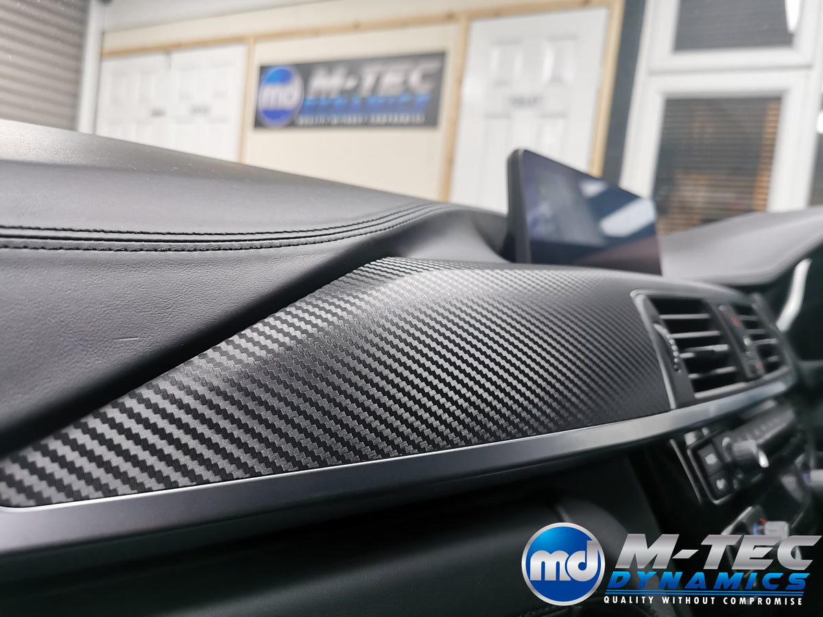 WRAPPING SERVICE - BMW F3X INTERIOR TRIM SET - 3D CARBON / SILVER ACCENT (F30 F31 F32 F33 F36)