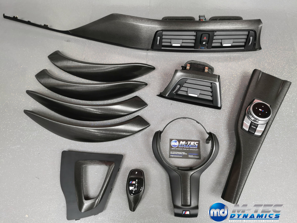 WRAPPING SERVICE - BMW F3X INTERIOR TRIM SET - BLACK BRUSHED ALUMINIUM - F30 F31 F32 F33 F36