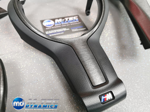 WRAPPING SERVICE - BMW F3X INTERIOR TRIM SET - BLACK BRUSHED ALUMINIUM STEEL - F30 F31 F32 F33 F36