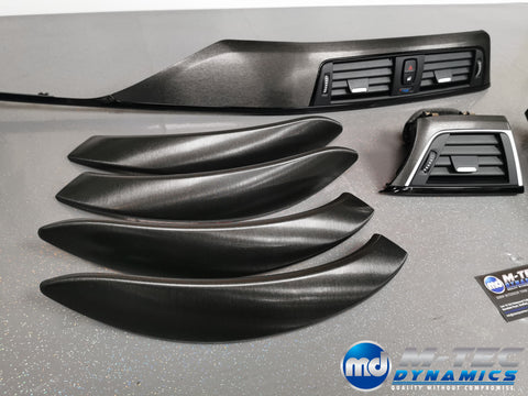 WRAPPING SERVICE - BMW F3X INTERIOR TRIM SET - BLACK BRUSHED ALUMINIUM STEEL - F30 F31 F32 F33 F36