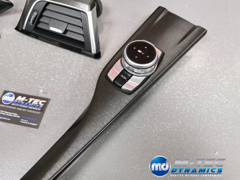 WRAPPING SERVICE - BMW F3X INTERIOR TRIM SET - BLACK BRUSHED ALUMINIUM STEEL - F30 F31 F32 F33 F36